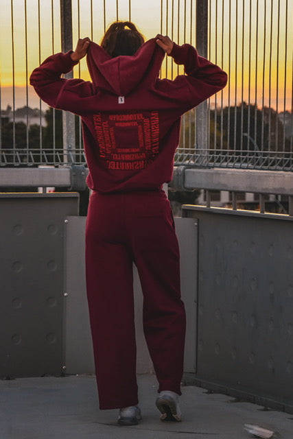 Burgundy Dream Tracksuit zip up Hoodie