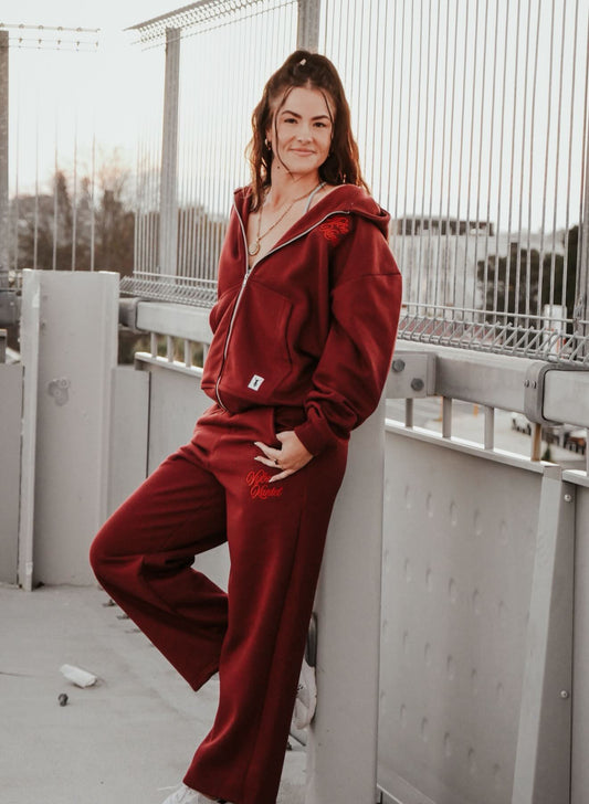Burgundy Dream Tracksuit Pants