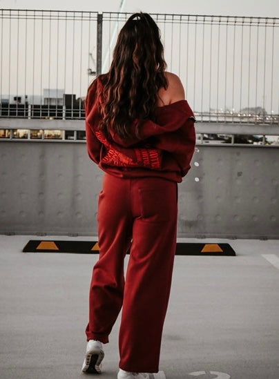 Burgundy Dream Tracksuit Pants